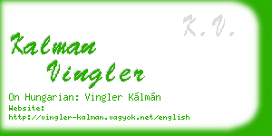 kalman vingler business card